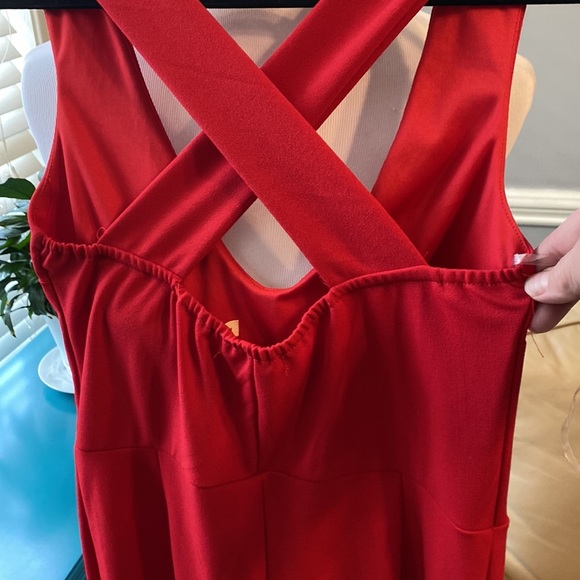 Red, pull on romper - Picture 4 of 7